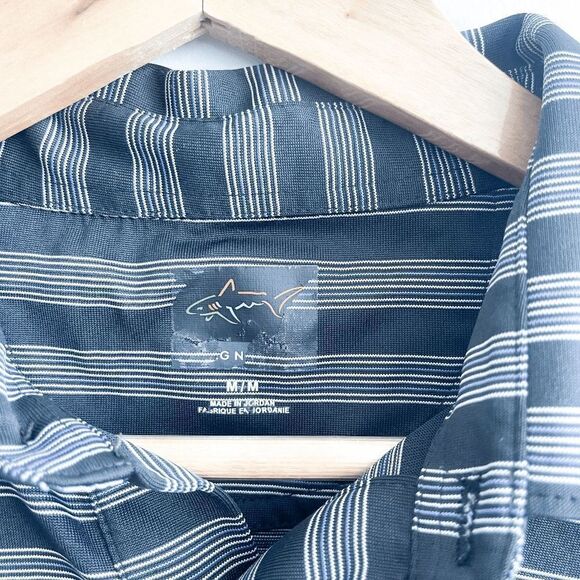 Greg Norman Mens Athletic Polo Shirt Stripes Collared Short Sleeve Black Medium - Picture 3 of 7